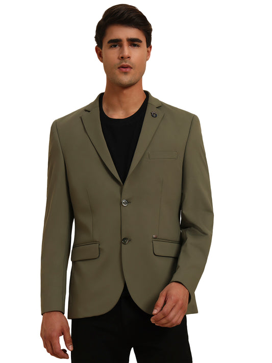Blazer for Men | Premium Casual Blazer Slim Fit Notched Collar Polyester Fabric Solid Pattern