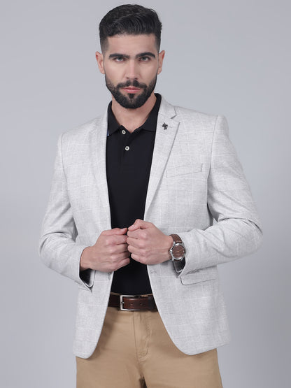 Blazer for Men | Premium Casual Blazer Slim Fit Notched Collar Terry Rayon Fabric Checkered Pattern