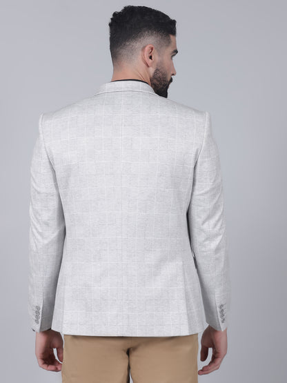 Blazer for Men | Premium Casual Blazer Slim Fit Notched Collar Terry Rayon Fabric Checkered Pattern