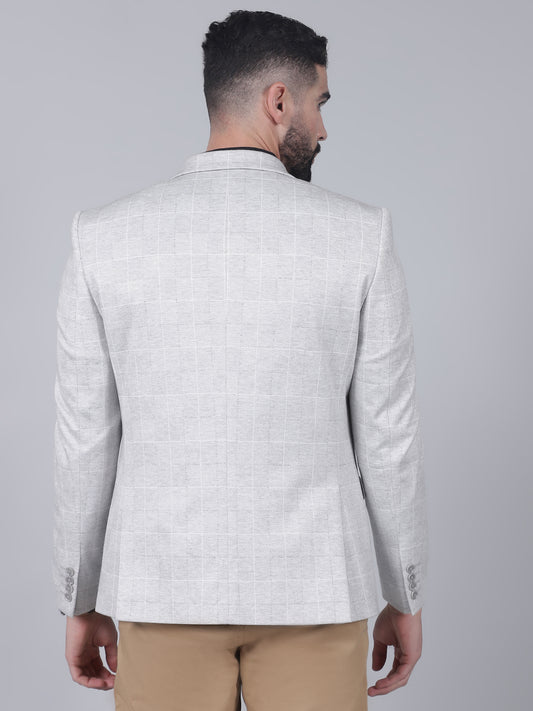 Blazer for Men | Premium Casual Blazer Slim Fit Notched Collar Terry Rayon Fabric Checkered Pattern