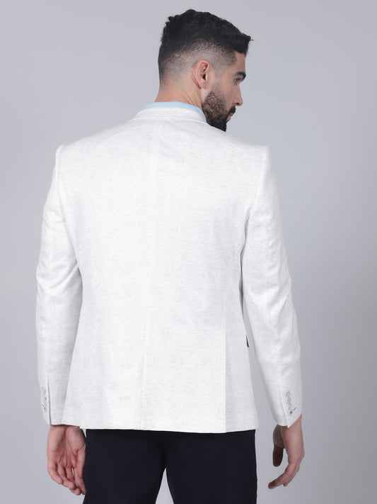 Off-White Checkered Casual Blazer for Men | Cantabil