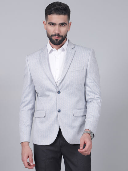 Blazer for Men | Premium Casual Blazer Slim Fit Notched Collar Terry Rayon Fabric Striped Pattern