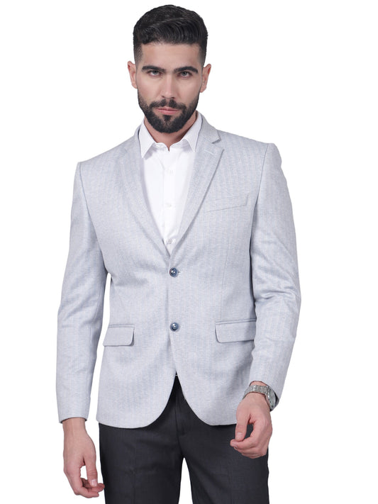 Blue Striped Casual Blazer for Men | Cantabil