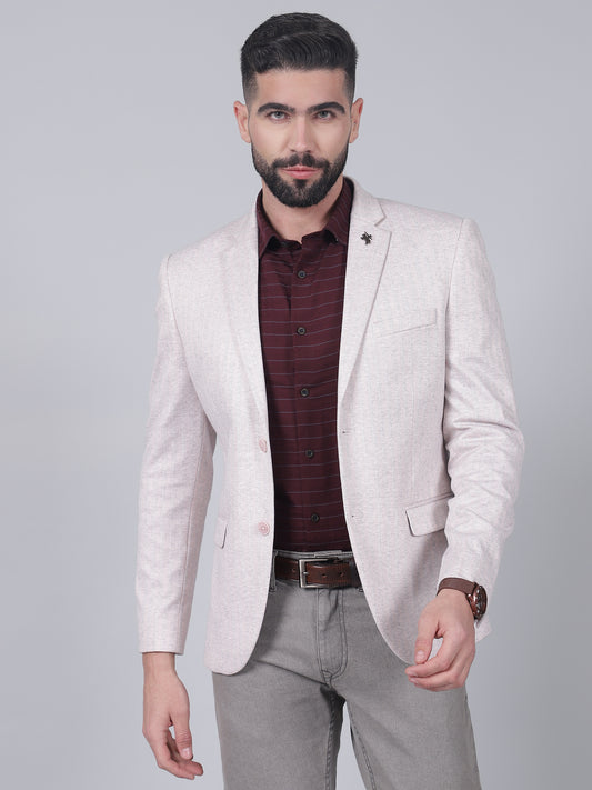 Pink Striped Casual Blazer for Men | Cantabil