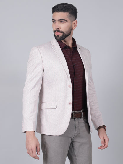 Blazer for Men | Premium Casual Blazer Slim Fit Notched Collar Terry Rayon Fabric Striped Pattern