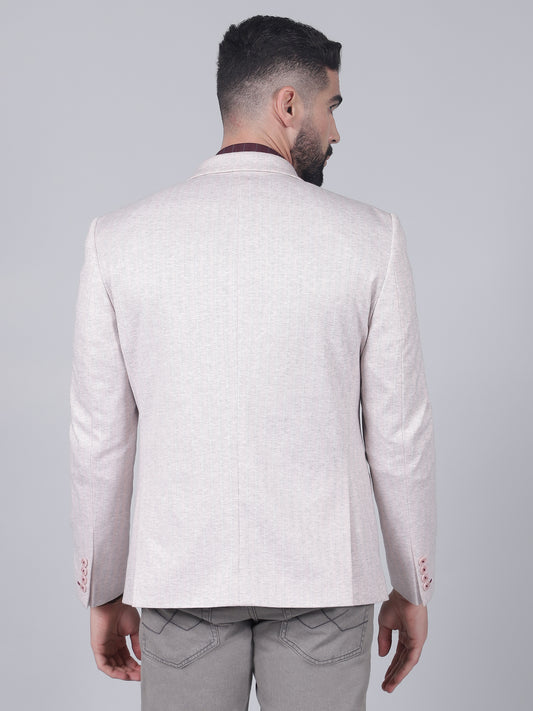 Pink Striped Casual Blazer for Men | Cantabil