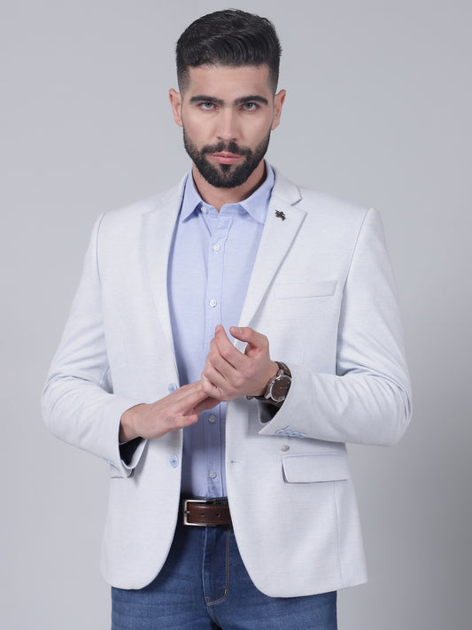 Men’s Blue Self-Design Casual Blazer | Cantabil