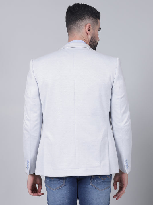Men’s Blue Self-Design Casual Blazer | Cantabil