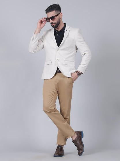 Blazer for Men | Premium Casual Blazer Slim Fit Notched Collar Terry Rayon Fabric Self Design Pattern