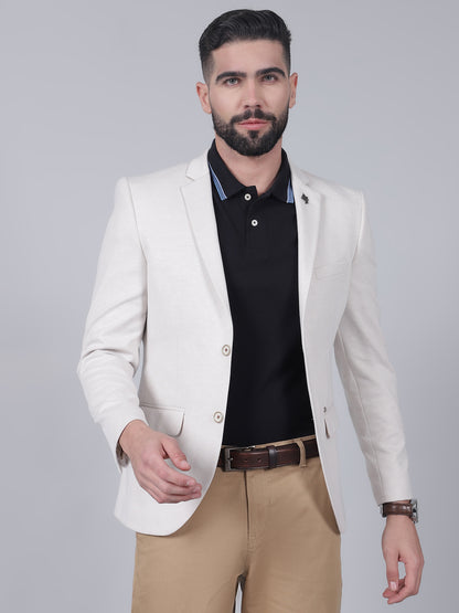 Blazer for Men | Premium Casual Blazer Slim Fit Notched Collar Terry Rayon Fabric Self Design Pattern