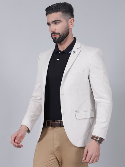 Blazer for Men | Premium Casual Blazer Slim Fit Notched Collar Terry Rayon Fabric Self Design Pattern