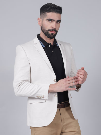 Blazer for Men | Premium Casual Blazer Slim Fit Notched Collar Terry Rayon Fabric Self Design Pattern