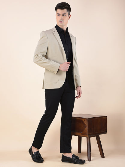 Blazer for Men | Premium Casual Blazer Slim Fit Notched Collar Terry Rayon Fabric Solid Pattern