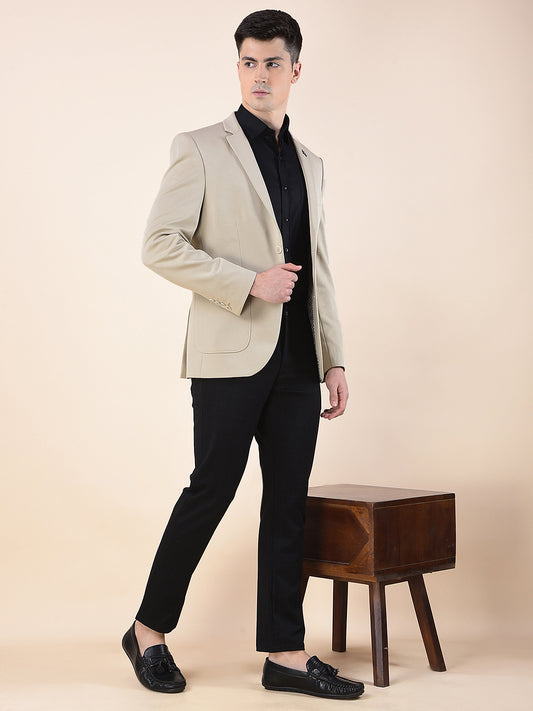 Blazer for Men | Premium Casual Blazer Slim Fit Notched Collar Terry Rayon Fabric Solid Pattern