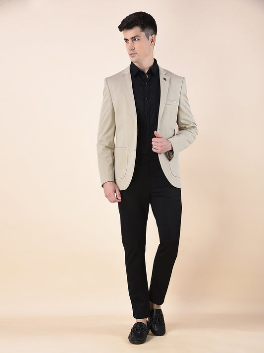 Blazer for Men | Premium Casual Blazer Slim Fit Notched Collar Terry Rayon Fabric Solid Pattern