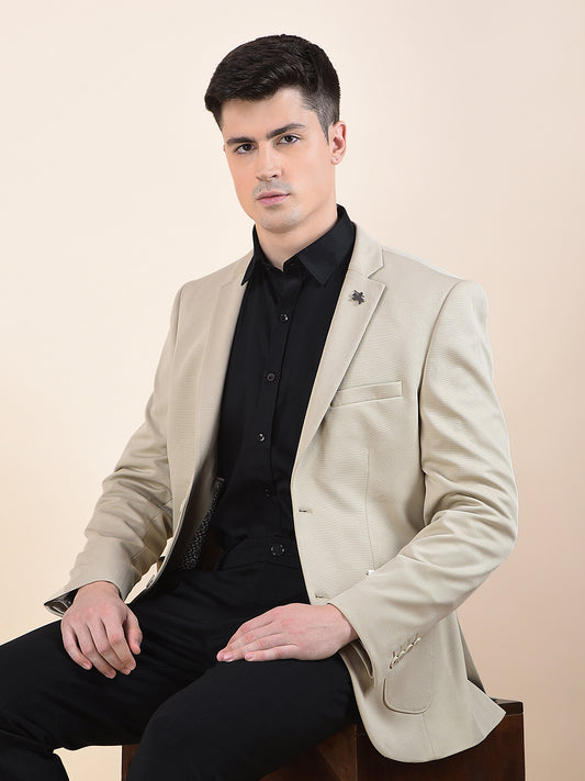 Blazer for Men | Premium Casual Blazer Slim Fit Notched Collar Terry Rayon Fabric Solid Pattern