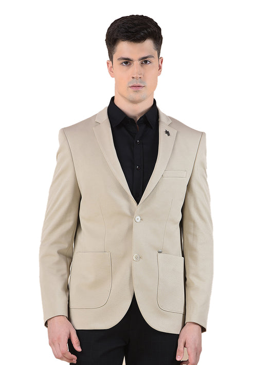 Blazer for Men | Premium Casual Blazer Slim Fit Notched Collar Terry Rayon Fabric Solid Pattern