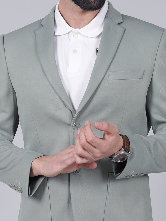 Blazer for Men | Premium Casual Blazer Slim Fit Notched Collar Terry Rayon Fabric Solid Pattern