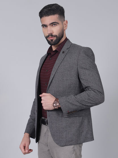 Blazer for Men | Premium Casual Blazer Slim Fit Notched Collar Terry Rayon Fabric Self Design Pattern