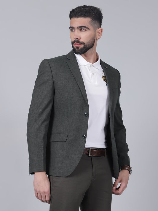 Blazer for Men | Premium Casual Blazer Slim Fit Notched Collar Terry Rayon Fabric Self Design Pattern