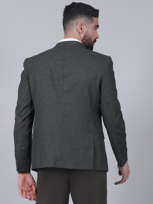 Blazer for Men | Premium Casual Blazer Slim Fit Notched Collar Terry Rayon Fabric Self Design Pattern