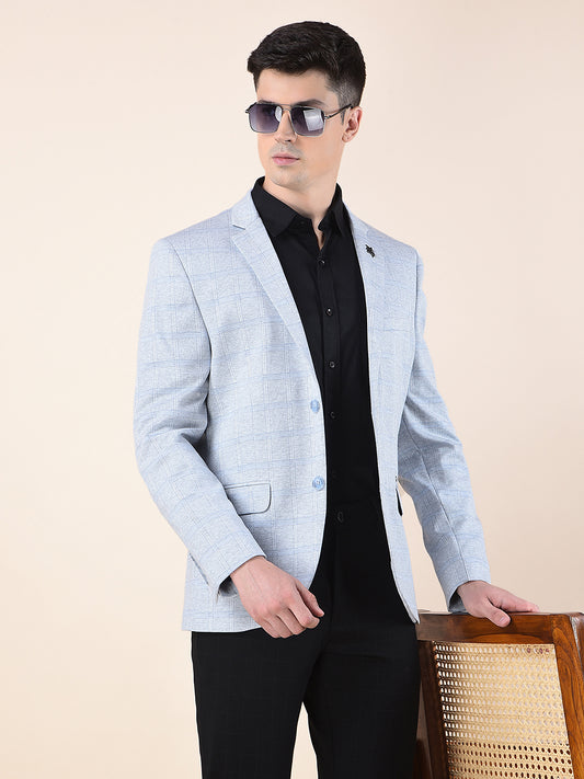 Blazer for Men | Premium Casual Blazer Slim Fit Notched Collar Terry Rayon Fabric Checkered Pattern