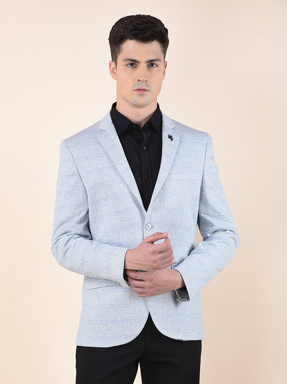 Blazer for Men | Premium Casual Blazer Slim Fit Notched Collar Terry Rayon Fabric Checkered Pattern