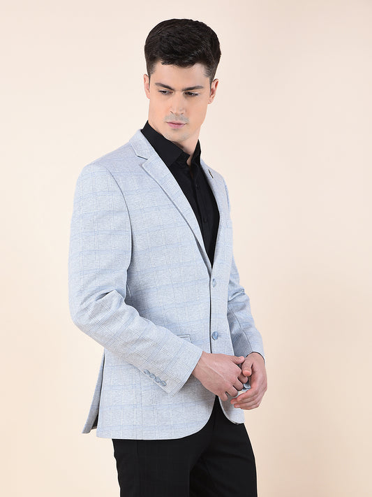 Blazer for Men | Premium Casual Blazer Slim Fit Notched Collar Terry Rayon Fabric Checkered Pattern