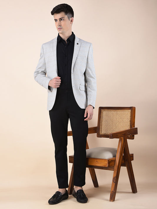 Blazer for Men | Premium Casual Blazer Slim Fit Notched Collar Terry Rayon Fabric Checkered Pattern