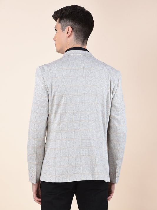 Blazer for Men | Premium Casual Blazer Slim Fit Notched Collar Terry Rayon Fabric Checkered Pattern