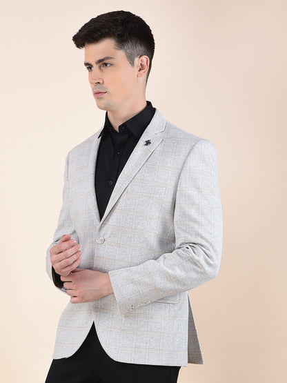Blazer for Men | Premium Casual Blazer Slim Fit Notched Collar Terry Rayon Fabric Checkered Pattern