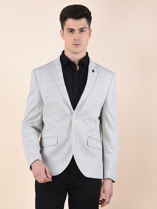 Blazer for Men | Premium Casual Blazer Slim Fit Notched Collar Terry Rayon Fabric Checkered Pattern