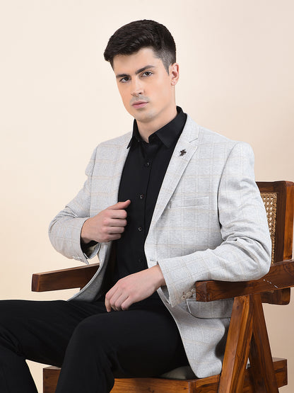 Blazer for Men | Premium Casual Blazer Slim Fit Notched Collar Terry Rayon Fabric Checkered Pattern