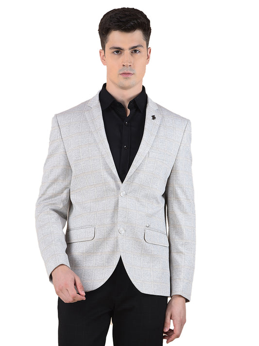 Blazer for Men | Premium Casual Blazer Slim Fit Notched Collar Terry Rayon Fabric Checkered Pattern