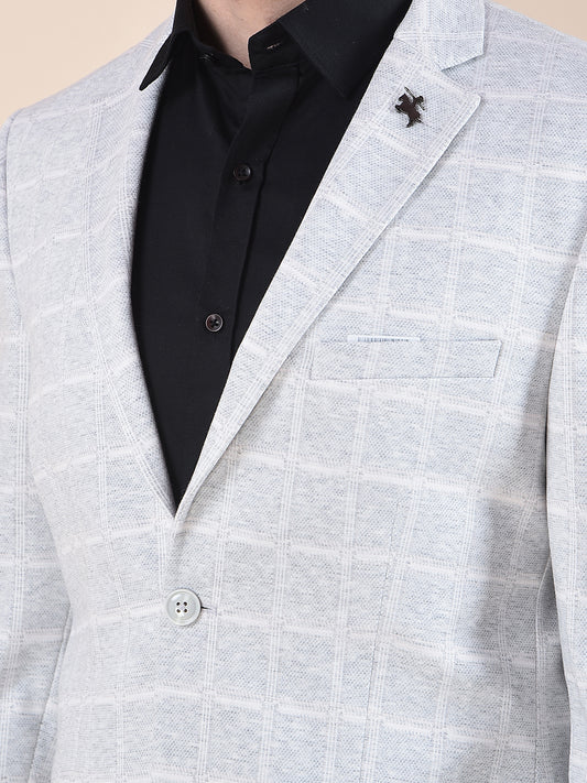 Blazer for Men | Premium Casual Blazer Slim Fit Notched Collar Terry Rayon Fabric Checkered Pattern