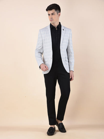 Blazer for Men | Premium Casual Blazer Slim Fit Notched Collar Terry Rayon Fabric Checkered Pattern
