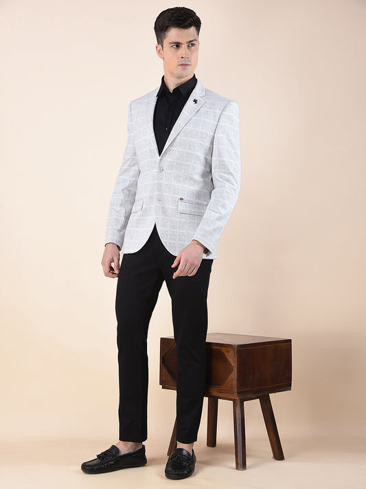 Blazer for Men | Premium Casual Blazer Slim Fit Notched Collar Terry Rayon Fabric Checkered Pattern