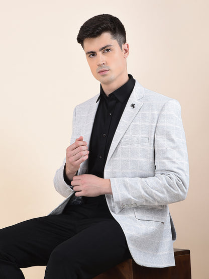 Blazer for Men | Premium Casual Blazer Slim Fit Notched Collar Terry Rayon Fabric Checkered Pattern