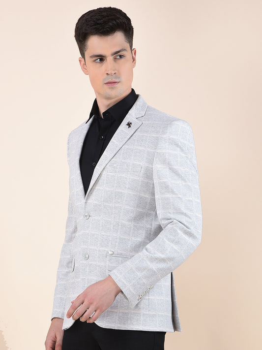 Blazer for Men | Premium Casual Blazer Slim Fit Notched Collar Terry Rayon Fabric Checkered Pattern