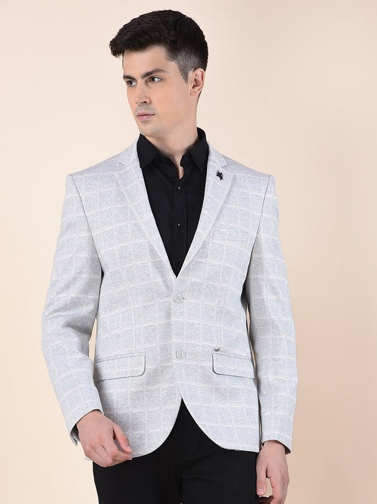 Blazer for Men | Premium Casual Blazer Slim Fit Notched Collar Terry Rayon Fabric Checkered Pattern