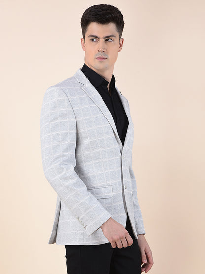 Blazer for Men | Premium Casual Blazer Slim Fit Notched Collar Terry Rayon Fabric Checkered Pattern