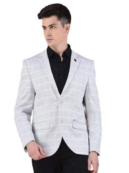Blazer for Men | Premium Casual Blazer Slim Fit Notched Collar Terry Rayon Fabric Checkered Pattern