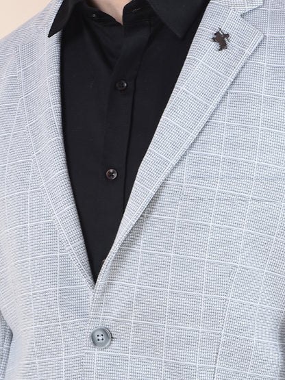 Blazer for Men | Premium Casual Blazer Slim Fit Notched Collar Terry Rayon Fabric Checkered Pattern