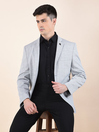 Blazer for Men | Premium Casual Blazer Slim Fit Notched Collar Terry Rayon Fabric Checkered Pattern