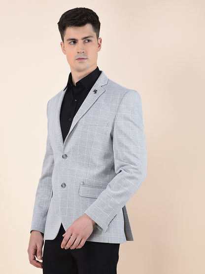 Blazer for Men | Premium Casual Blazer Slim Fit Notched Collar Terry Rayon Fabric Checkered Pattern