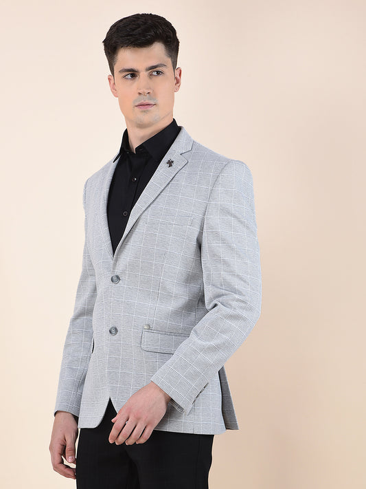 Blazer for Men | Premium Casual Blazer Slim Fit Notched Collar Terry Rayon Fabric Checkered Pattern
