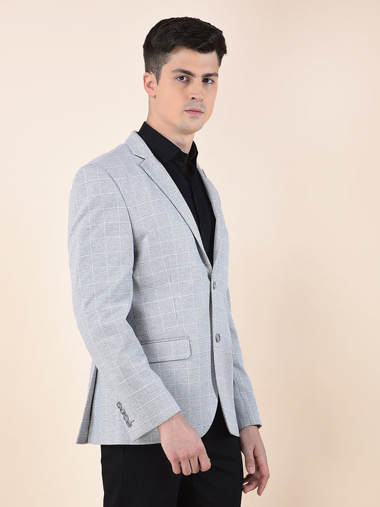 Blazer for Men | Premium Casual Blazer Slim Fit Notched Collar Terry Rayon Fabric Checkered Pattern