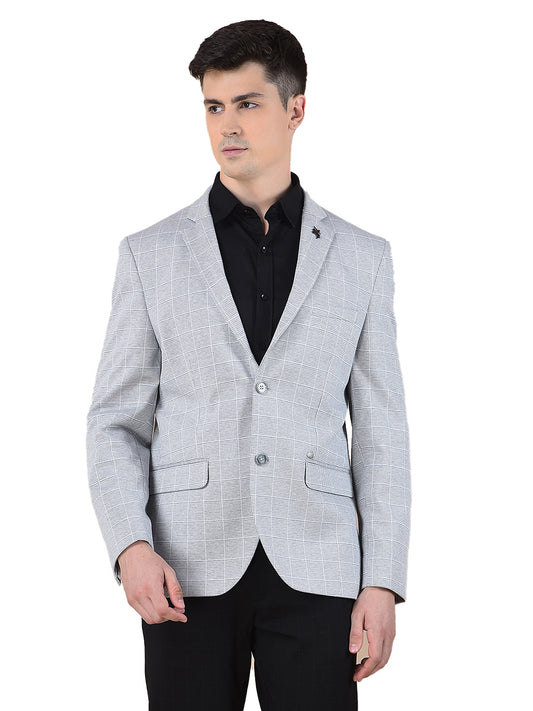 Blazer for Men | Premium Casual Blazer Slim Fit Notched Collar Terry Rayon Fabric Checkered Pattern
