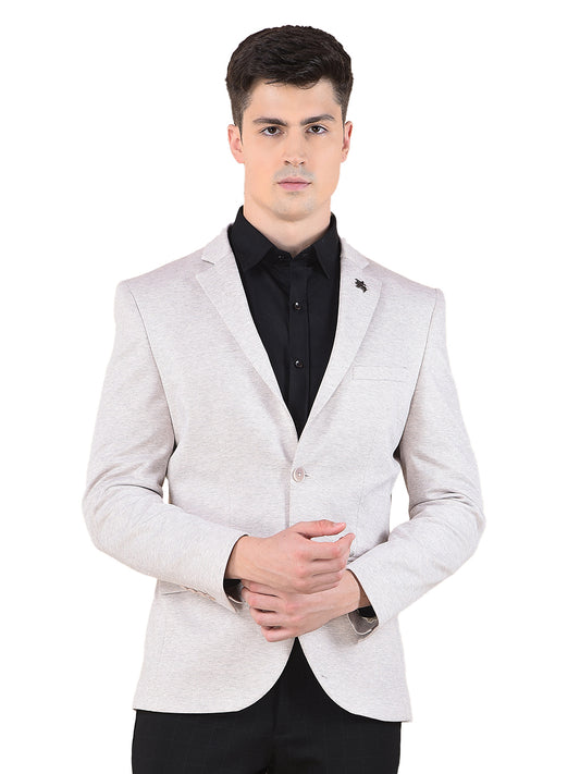 Blazer for Men | Premium Casual Blazer Slim Fit Notched Collar Terry Rayon Fabric Self Design Pattern