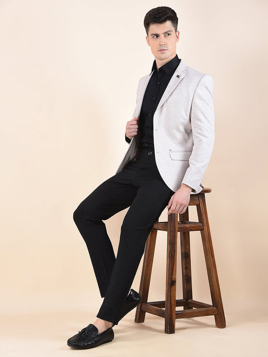 Blazer for Men | Premium Casual Blazer Slim Fit Notched Collar Terry Rayon Fabric Self Design Pattern